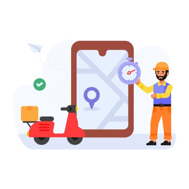 lojistik kavram, vektör illüstrasyonu