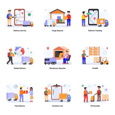 Teslimat. vektör illüstrasyonu