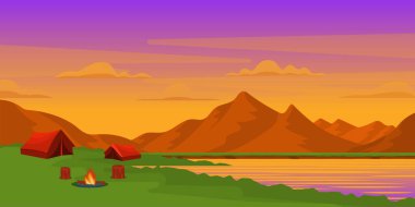 Dağlar ve göl manzarası