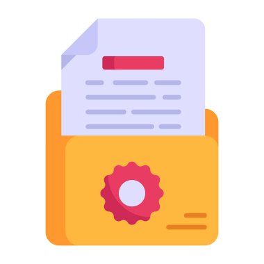 Belge. Web simgesi basit illüstrasyon