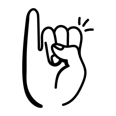 El hareketi simgesi, vektör işareti, taslak sembolü illüstrasyonu, doğrusal logotip, modayı takip eden düz çizgi