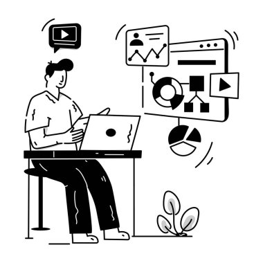 iş konsepti, çevrimiçi eğitim ve strateji