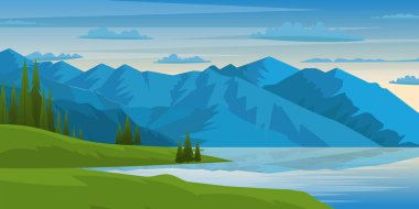 Dağlı ve ormanlı dağ manzarası