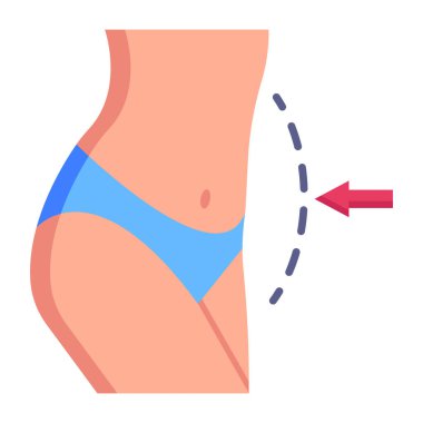 mide ve vücut çizgisi ikon vektör çizimi tasarımı