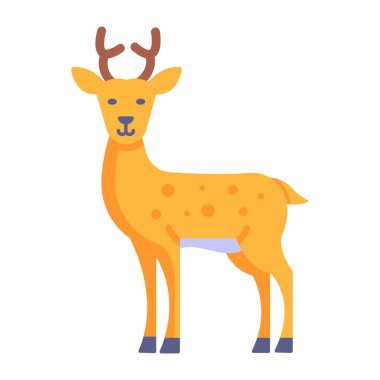 Boynuzlu sevimli geyik vektör çizimi