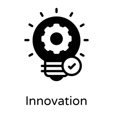 Fikir, ayar, yenilik, optimizasyon, yönetim, başlangıç, gelişme, çark, sağlam kabartma simgesi