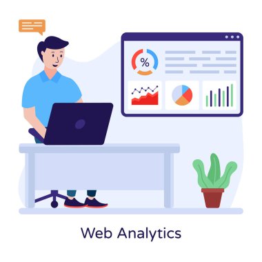 seo modern simgelerin düz tasarım vektör çizimi