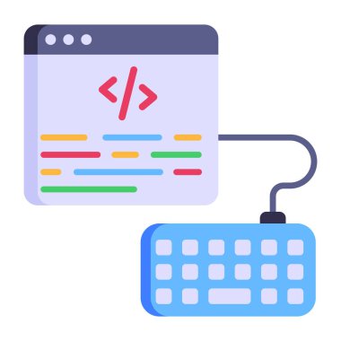 Bilgisayar klavyesi. Basit illüstrasyon