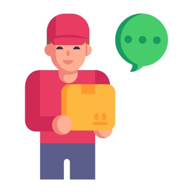 Kutu vektör illüstrasyon tasarımlı teslimatçı