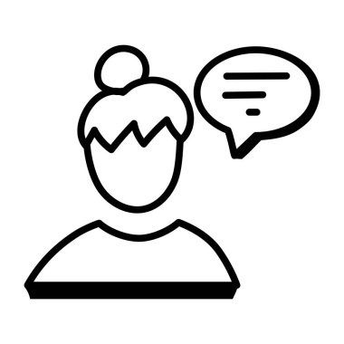 Konuşma baloncuğu simgesi olan adam