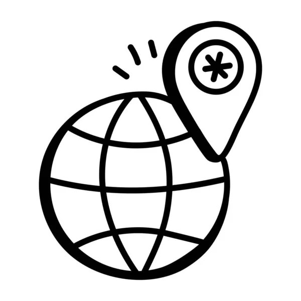 Ilustración Vectorial Globo Pin Icono — Archivo Imágenes Vectoriales