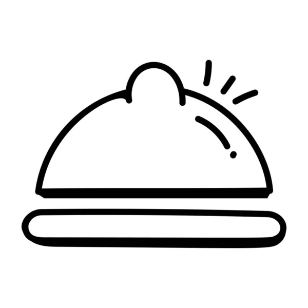 Вектор Значка Шляпы Шеф Повара Знак Тонкой Линии Иллюстрация Изолированного — стоковый вектор