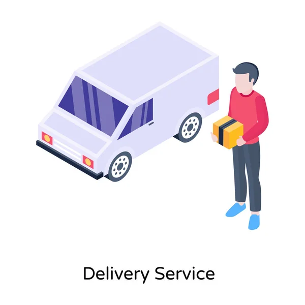 Delivery Van Boxes Vector Illustration — Stock Vector