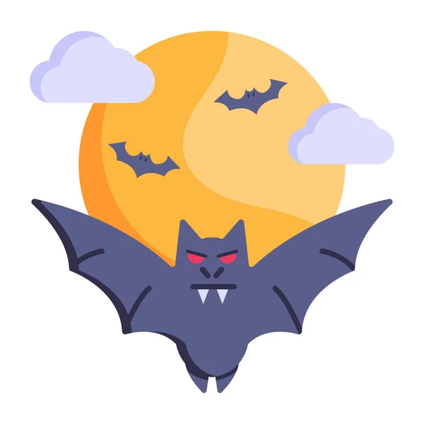 Halloween Vleermuis Vector Illustratie Ontwerp — Stockvector