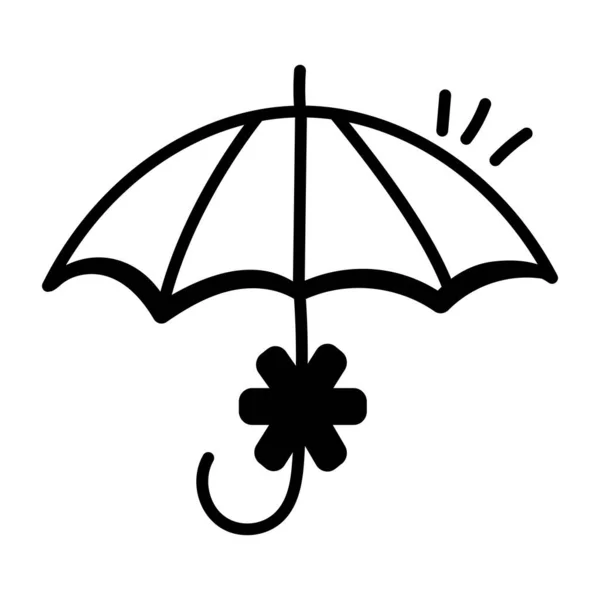 Umbrella Rain Icon Outline Illustration Protection Vector Symbol — Stock Vector