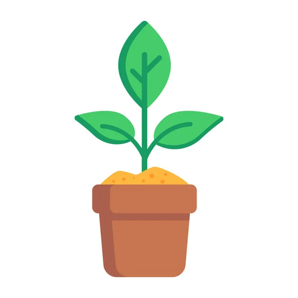 Pflanze Mit Grünen Blättern Vektor Illustration Design — Stockvektor
