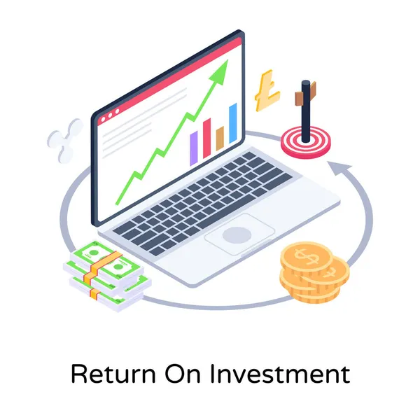 Análise Financeira Ícone Vetor Plano — Vetor de Stock