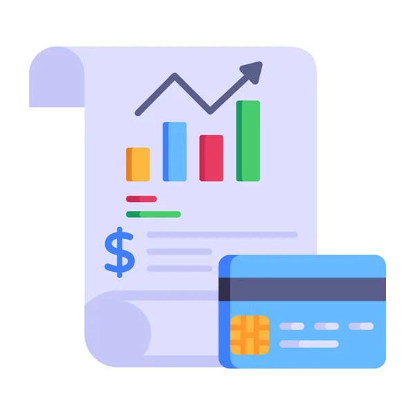 Grafico Della Crescita Finanziaria Carta Credito Icona Colori Piatta Vettoriale — Vettoriale Stock