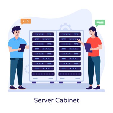 Sunucu vektör illüstrasyon tasarımı olan insanlar