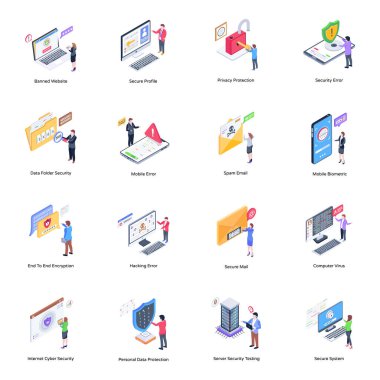 iş ve finans düz vektör simgesi kümesi