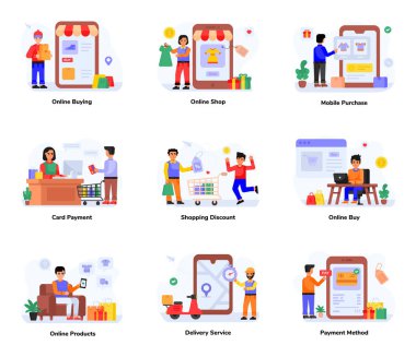Web tasarımı için web alışveriş simgeleri
