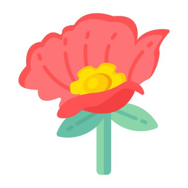 güzel çiçek simgesi, vektör illüstrasyonu 