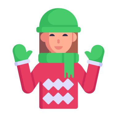 Noel Baba 'nın şirin Noel Baba' sı ve vektör çizim tasarımı