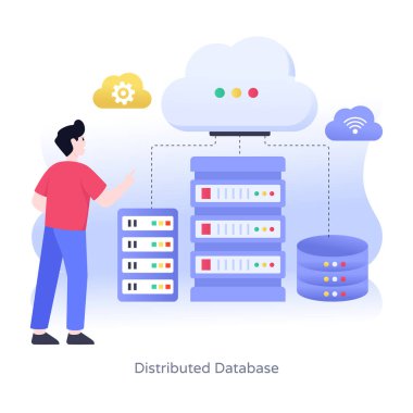 Bulut hesaplama teknolojisi vektör çizimi