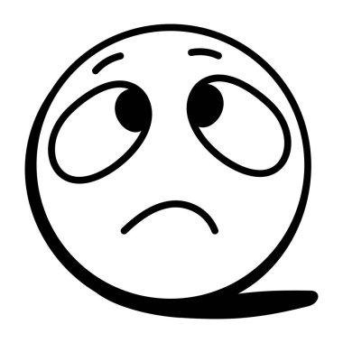 yüz simgesi simgesi. Web için üzgün göz vektör simgelerinin özet çizimi