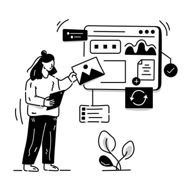 seo modern simgelerin düz tasarım vektör çizimi