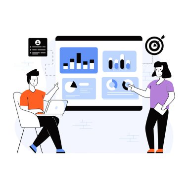 seo modern simgelerin düz tasarım vektör çizimi