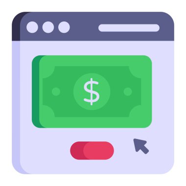 Dolar. Web simgesi basit illüstrasyon