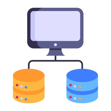 veritabanı sunucu ikonu vektör illüstrasyonu