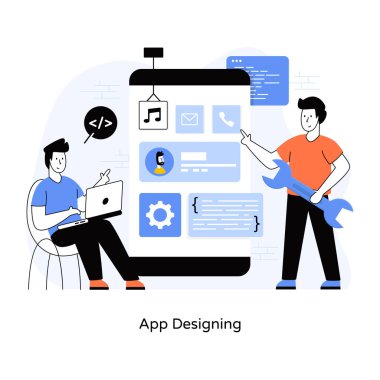 Online arama konsepti. vektör illüstrasyonu