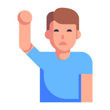 Mavi gözlü adam ve kırmızı vektör simgesi.