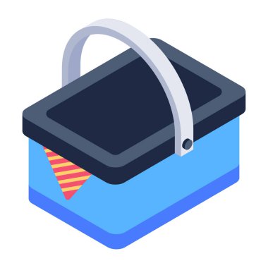 Mavi çanta simgesi. vektör çizim 