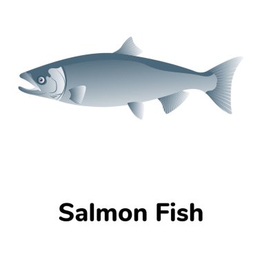 Balık ikonu. Web için deniz ürünleri vektör simgelerinin düz çizimi