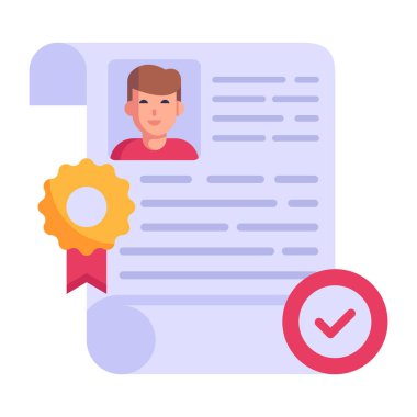 Sertifika vektörü düz renk simgesi