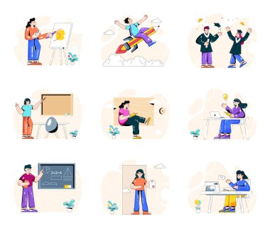 Web tasarımı için vektör simgeleri kümesi