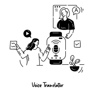 Ses çeviricisinin vektör illüstrasyonu 