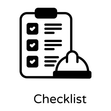 Kontrol listesi düz dizayn simgesine sahip pano