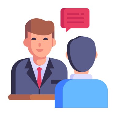 Konuşma kabarcığı vektör çizimi tasarımı olan işadamları