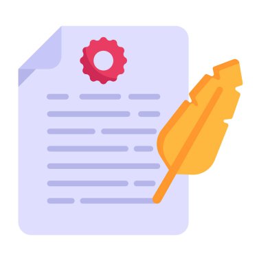 Belge. Web simgesi basit illüstrasyon