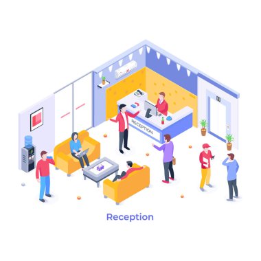 İnsanların izometrik temsili ve modern iş dünyası