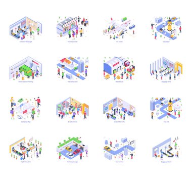 Tasarımınız için vektör simgeleri dizisi