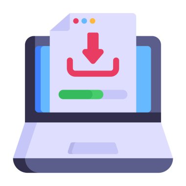 Dijital indirme. Web simgesi basit illüstrasyon