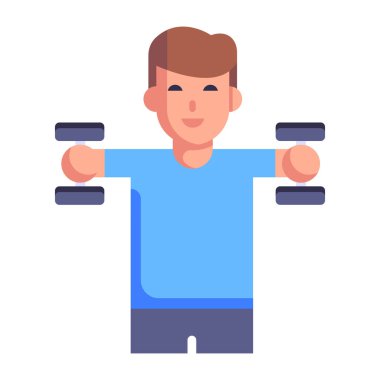 Adam dambıl vektör illüstrasyonu