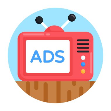 Televizyon. Web simgesi basit illüstrasyon