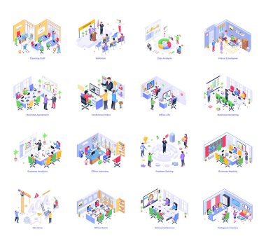 iş insanları grubu, vektör illüstrasyonu