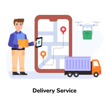 Lojistik kavramı, vektör çizim